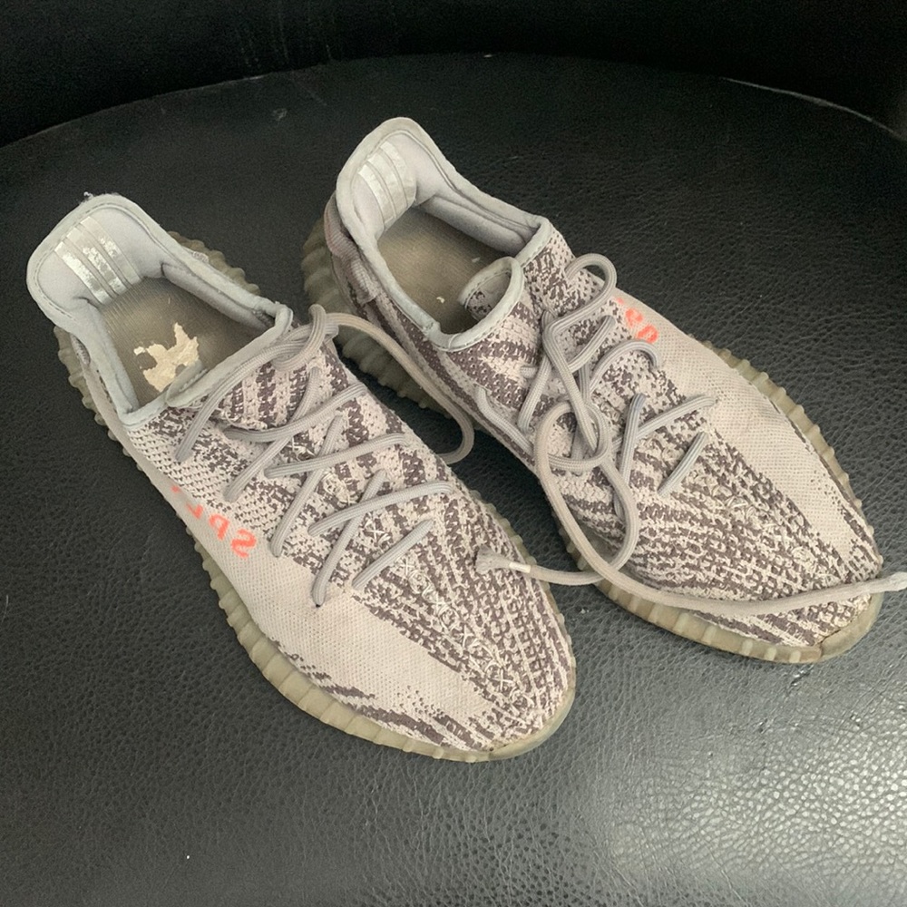 Adidas Yeezy grey running shoes
